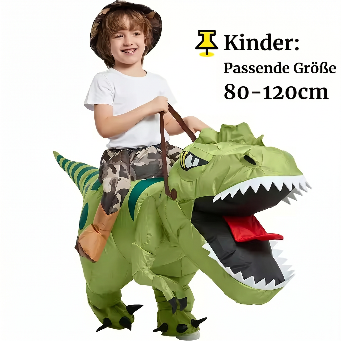 Aufblasbares Reit-Dino-Kostüm